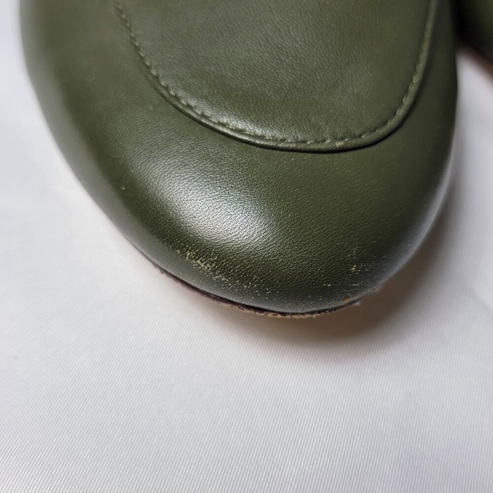 Talbots Ryan Buckle Loafer Women's Size 8.5 M Napa Leather Sage Green EUC - Picture 4 of 13
